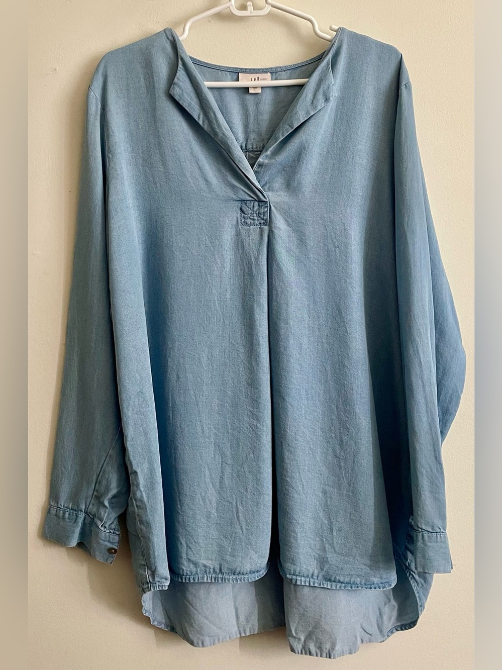 🛼 NWOT J. Jill Dusty Blue Denim Long-Sleeve Tunic Top 🛼